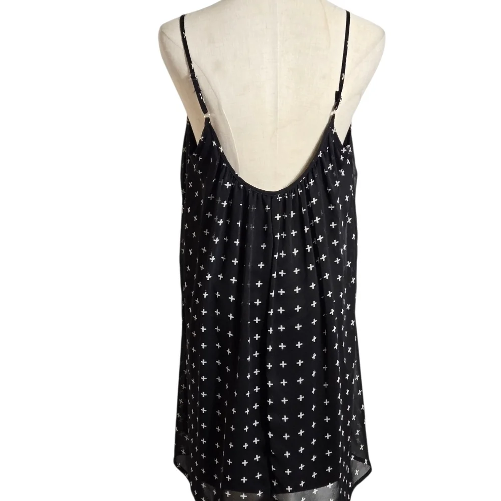 One Clothing Black Cross Goth Flowy Mini Dress